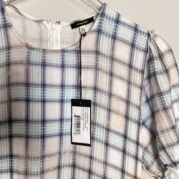 R13 Plaid Tiered Shredded Relaxed Midi Dress Size S - Picture 13 of 14